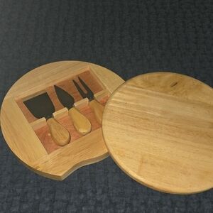 Wooden Cheese Board Set with Knives
